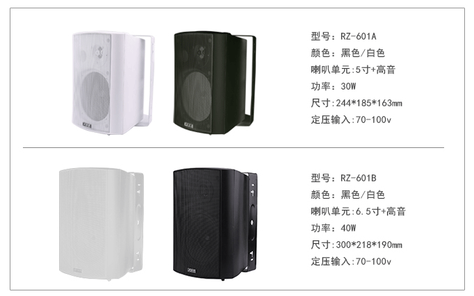 壁挂广播背景音乐定压音箱